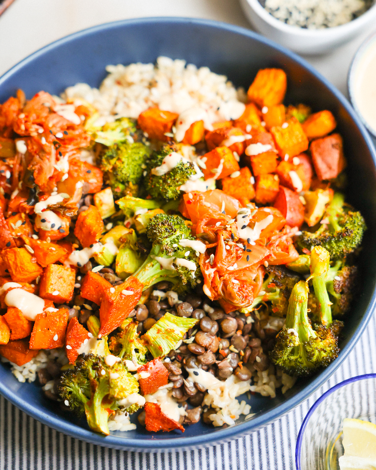 close up of a buddha bowl