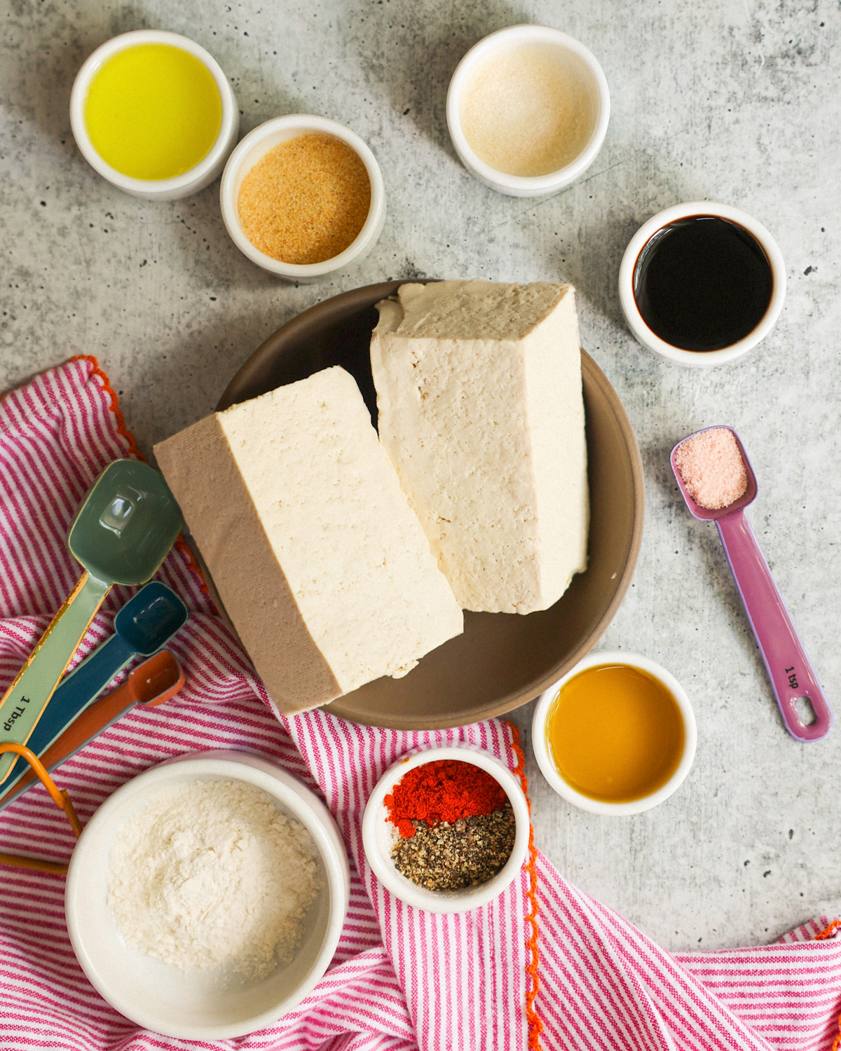 overhead of vegan chicken nuggets ingredients