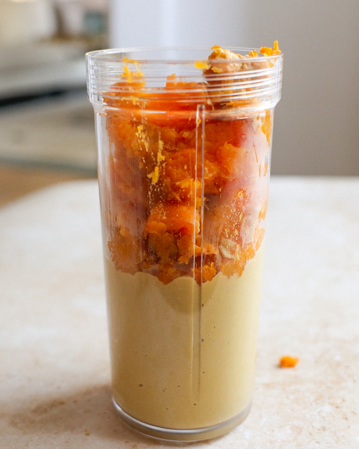 sweet potato and cheese sauce in blender