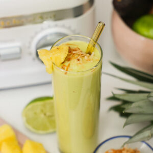 avocado smoothie in a tall glass