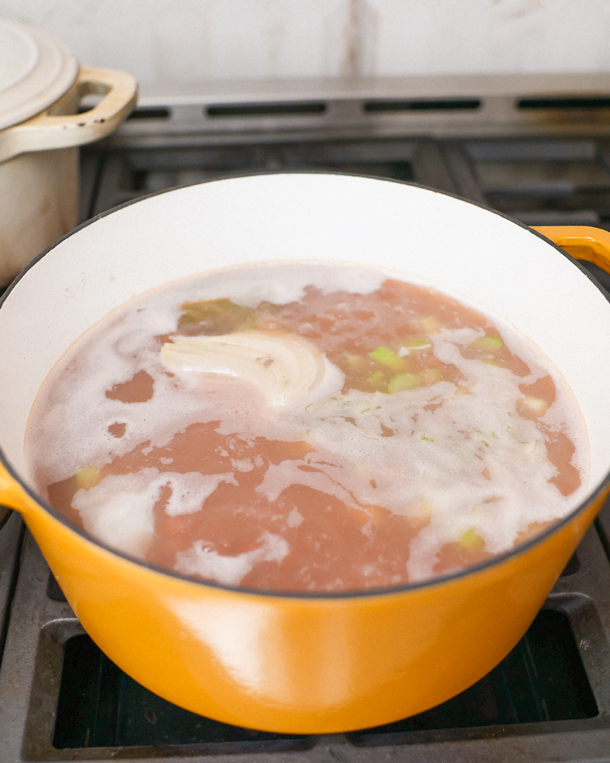 beans boiling in large pot