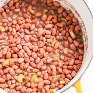 close up of cooked beans