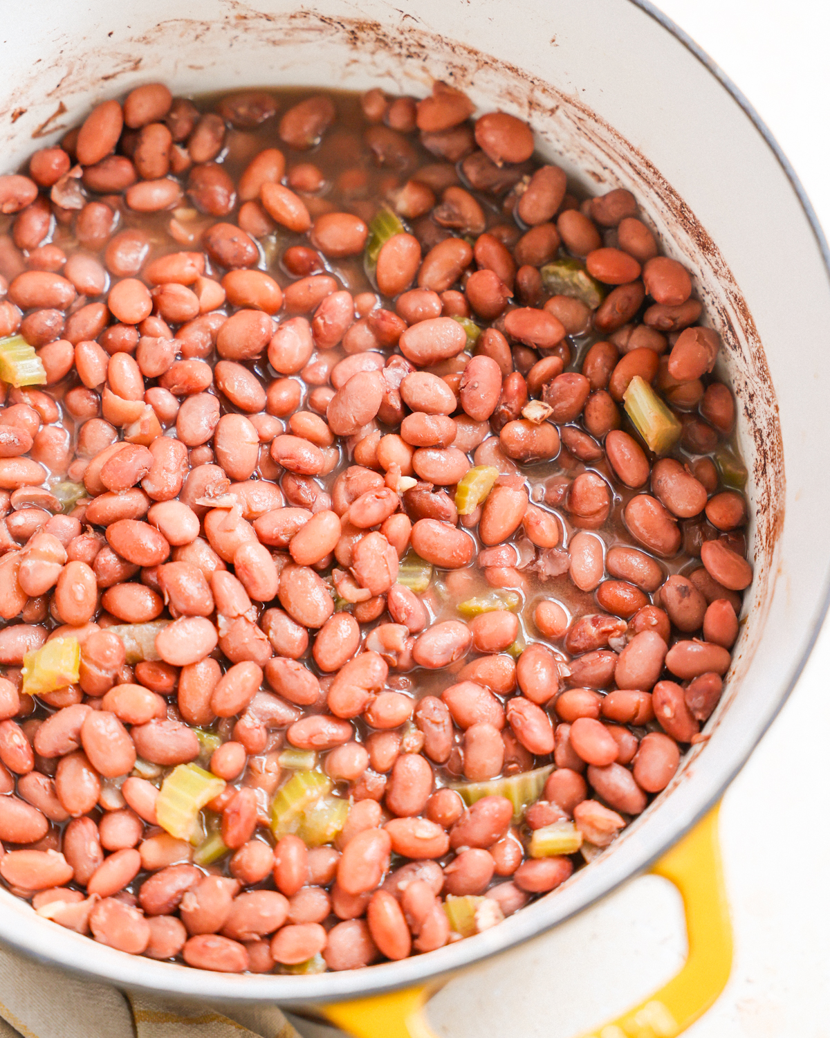 close up of cooked beans