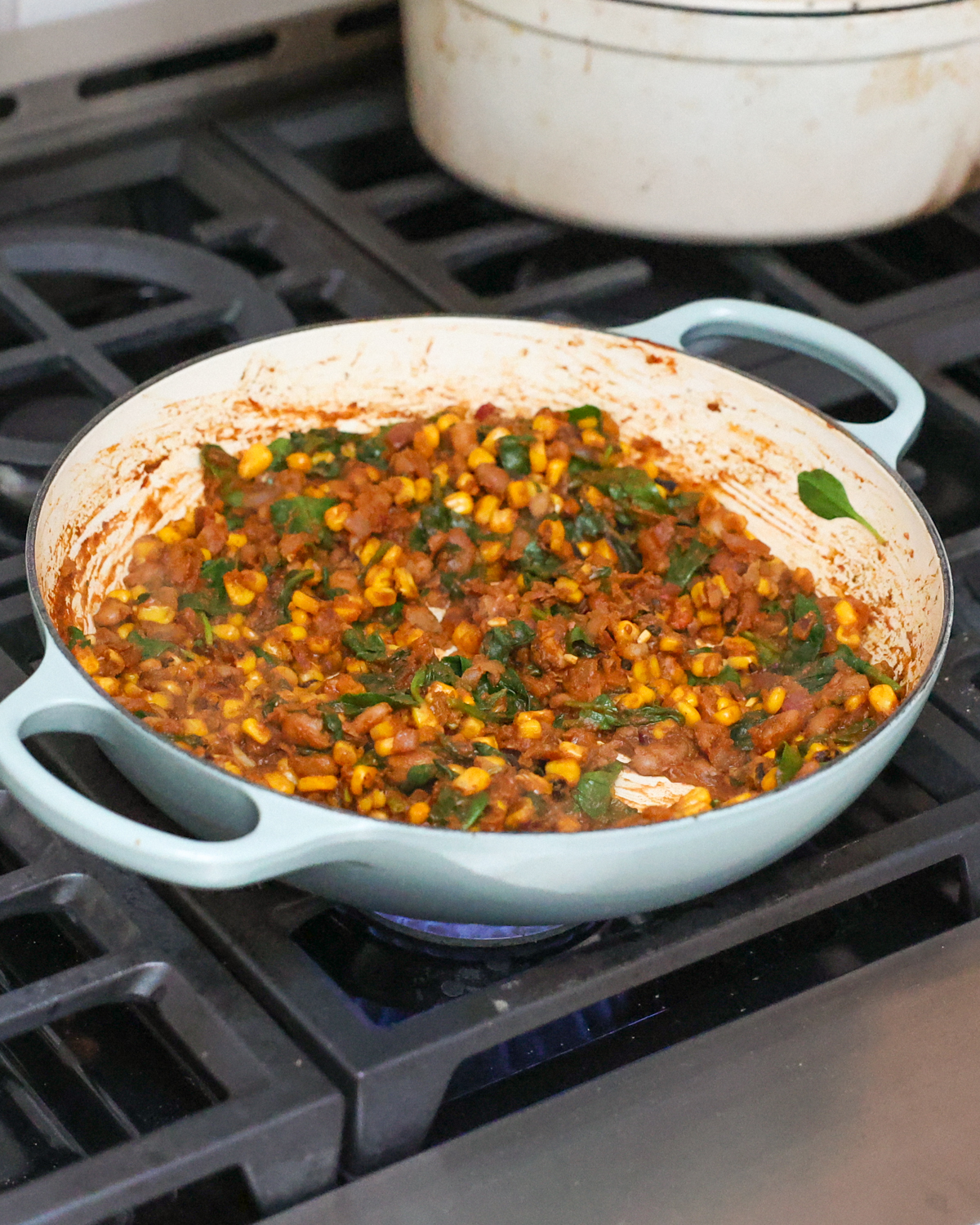 enchilada filling on stove