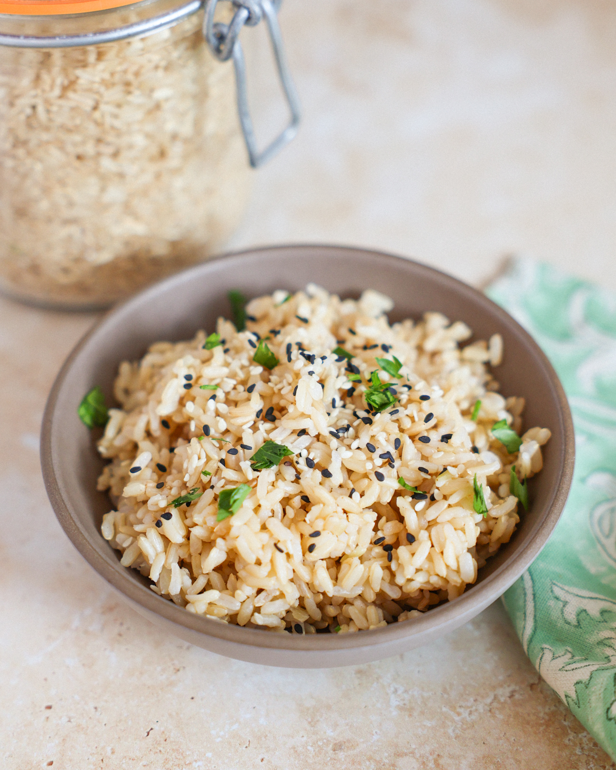 brown rice in a bowl