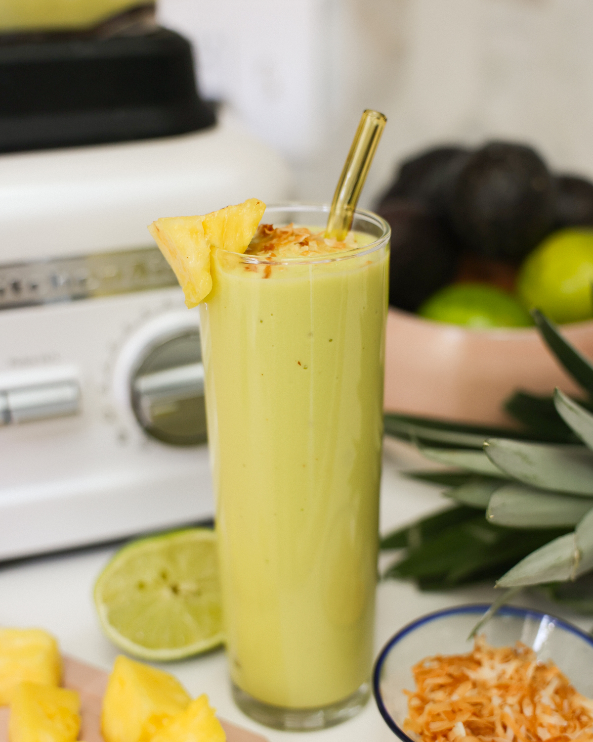 avocado smoothie in a glass