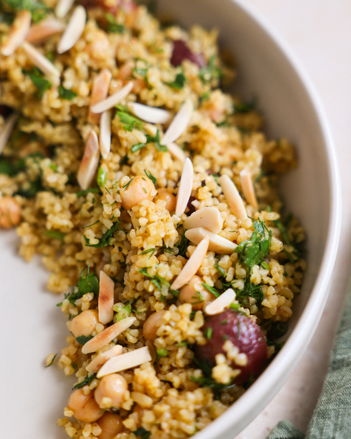 close up of bulgur salad