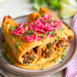 sweet potato enchiladas on plate