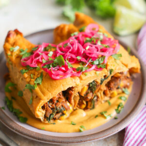 sweet potato enchiladas on plate