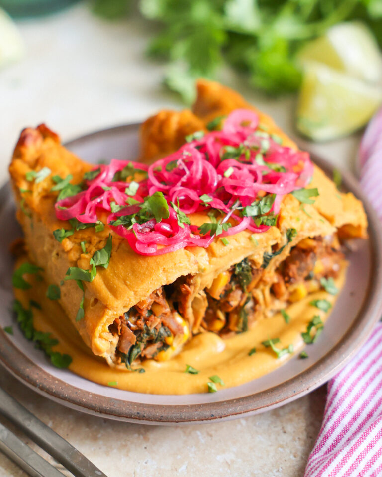 sweet potato enchiladas on plate