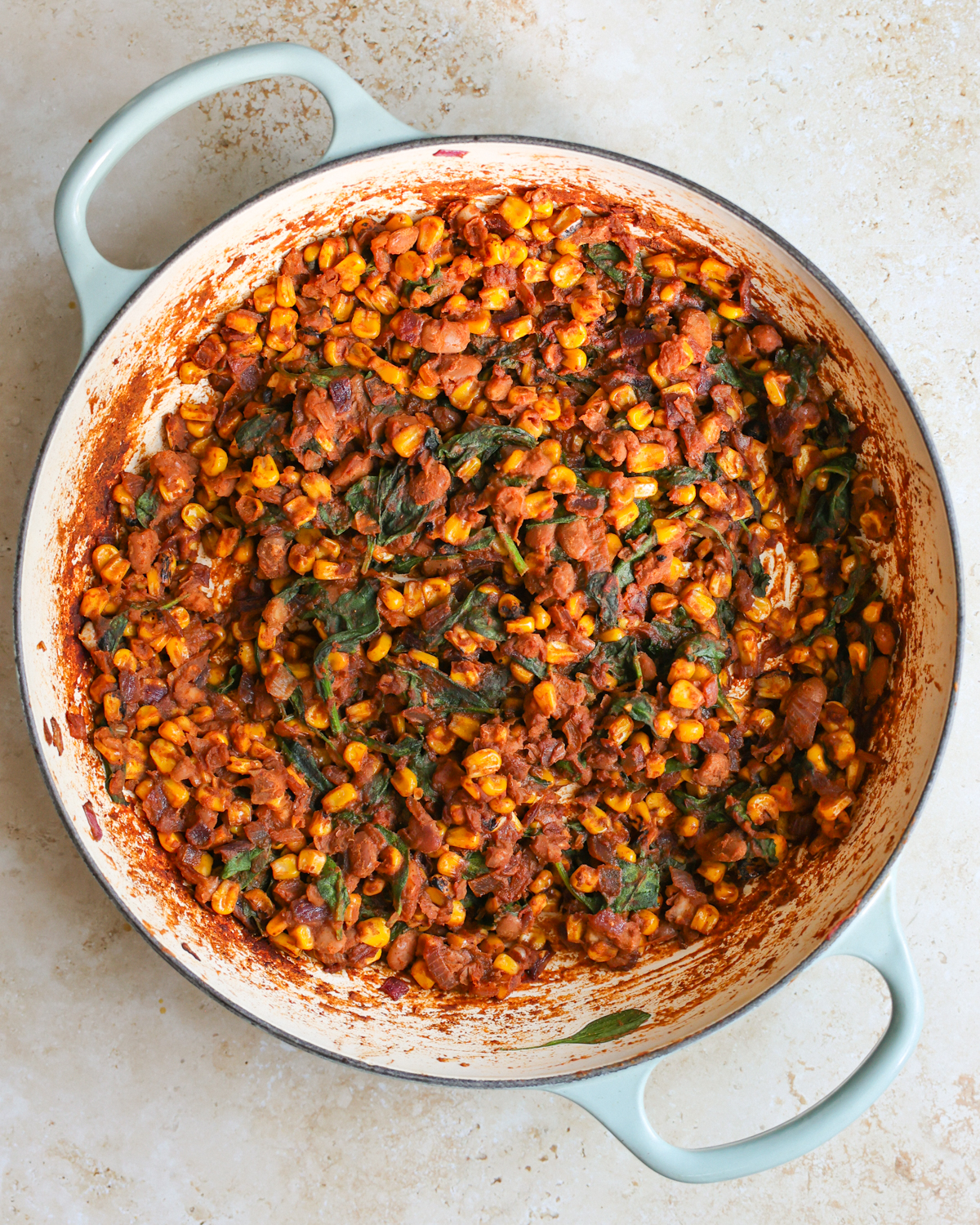 enchilada filling in skillet