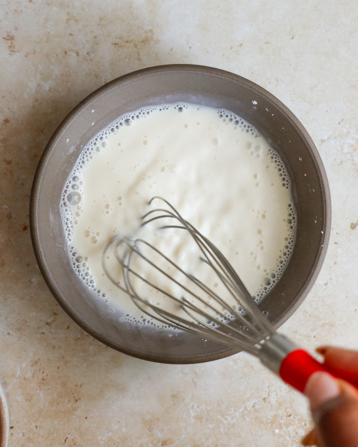 whisking the cornstarch slurry
