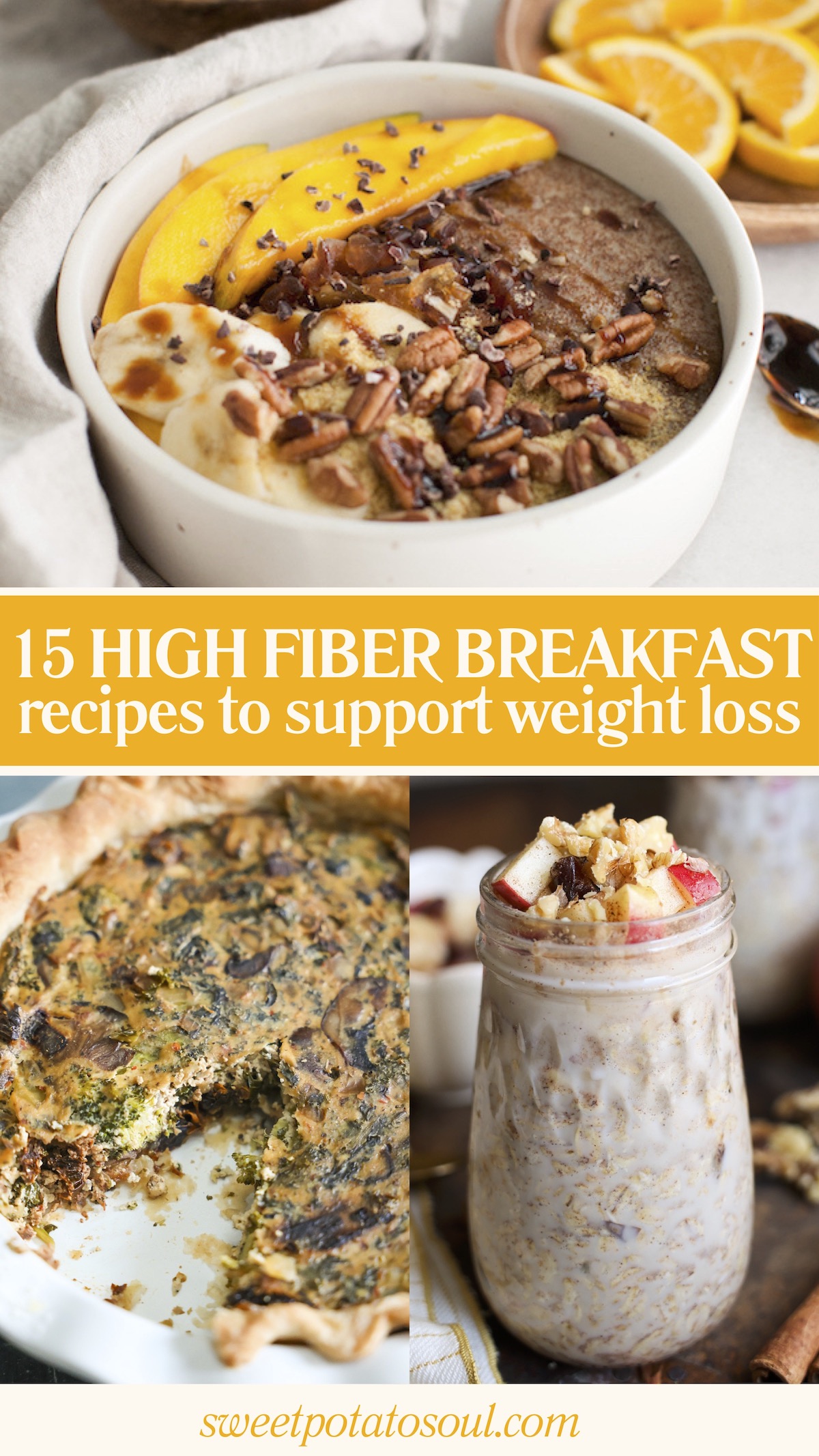 high fiber breakfast pinterest graphic