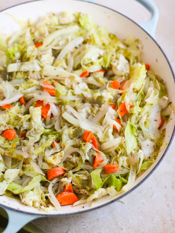 close up braised cabbage