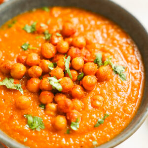 closeup chickpea soup