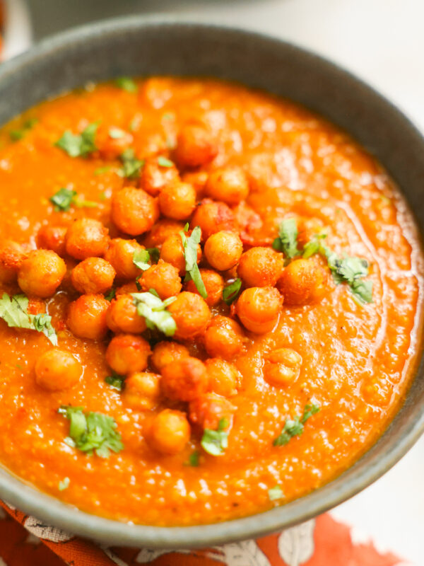 closeup chickpea soup