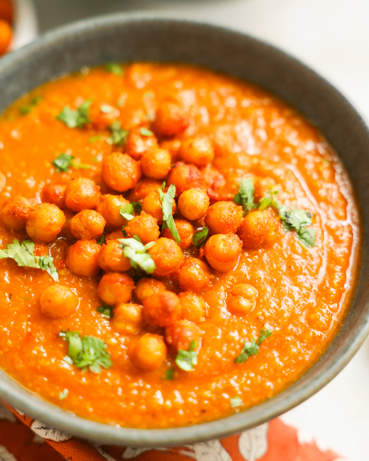 closeup chickpea soup