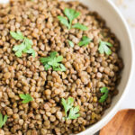 cooked lentils in a bowl