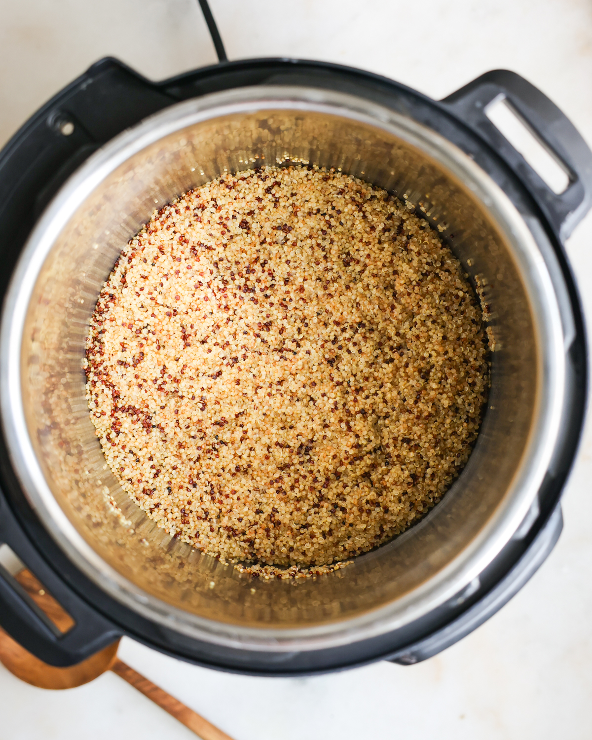 overhead cooked quinoa