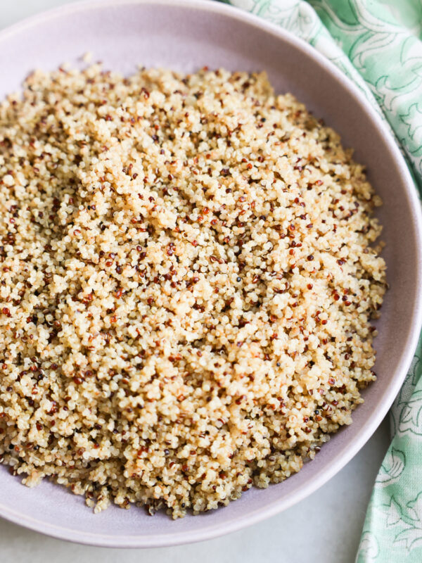 fluffy instant pot quinoa on a plate