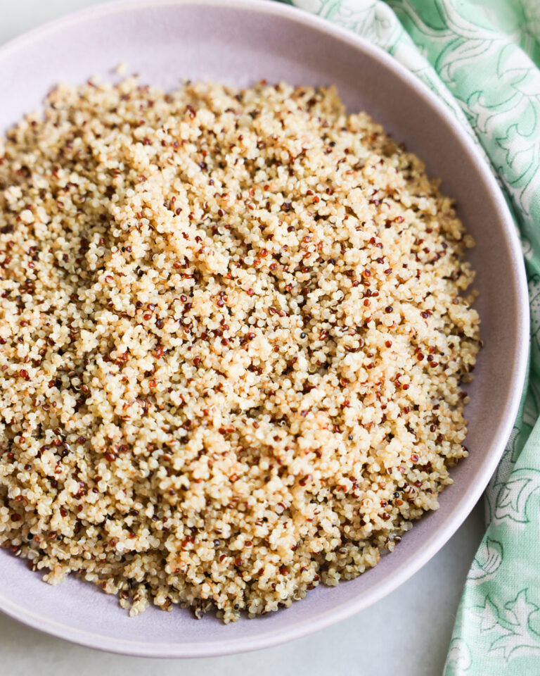 fluffy instant pot quinoa on a plate