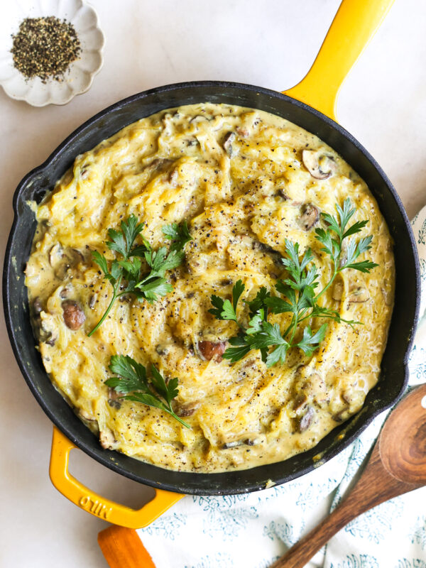 overhead spaghetti squash alfredo