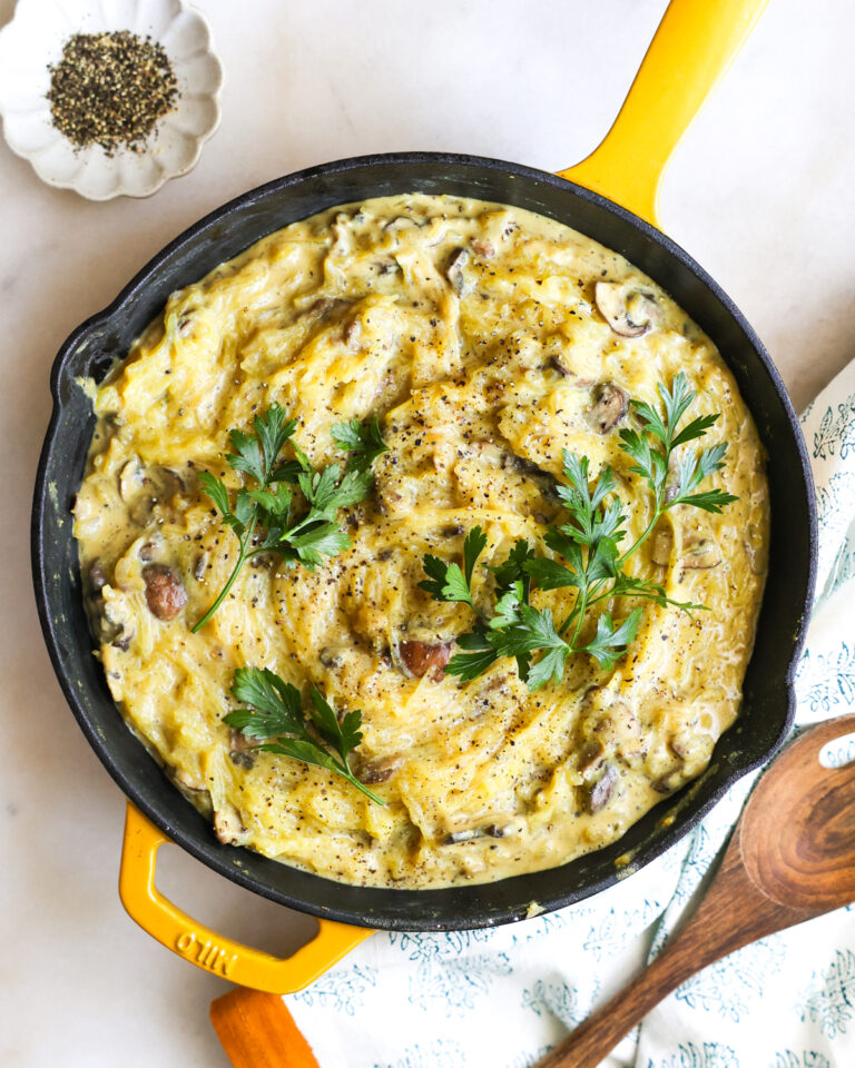 overhead spaghetti squash alfredo