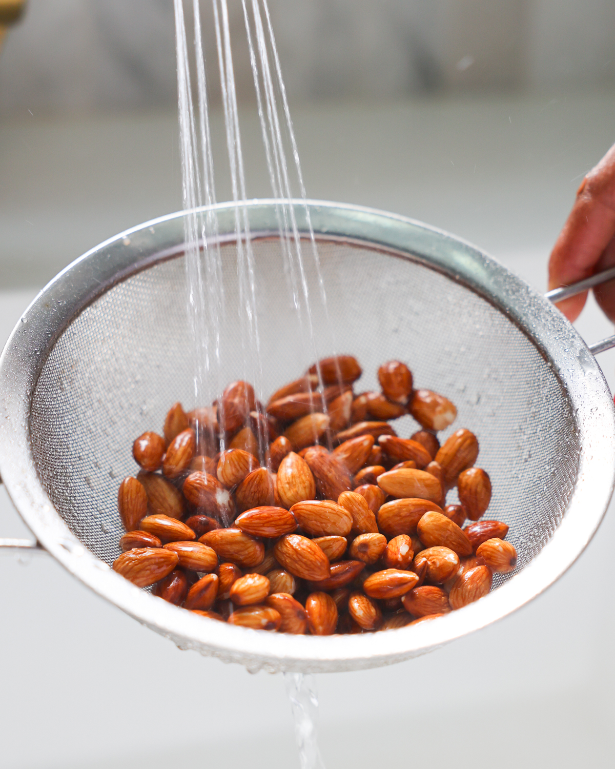rinsing almonds
