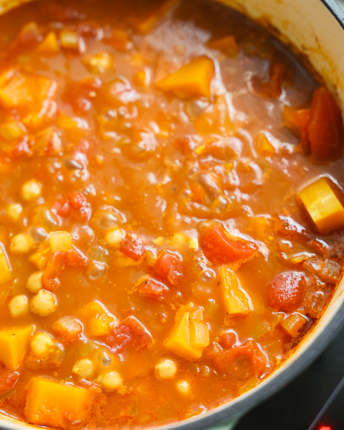 simmering chickpea soup