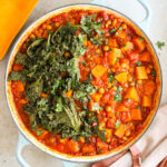 overhead chickpea tagine in pan