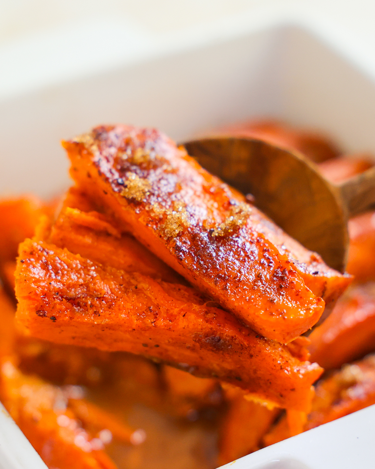 scoop of vegan candied yams
