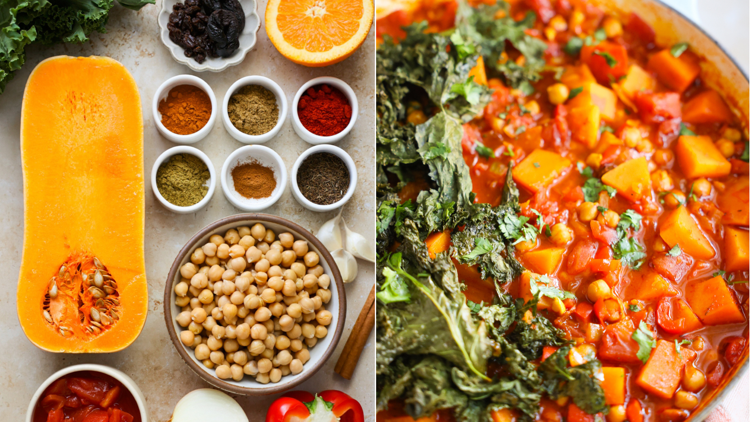 A Warming Moroccan-Inspired Tagine Loaded with Butternut Squash + Chickpeas