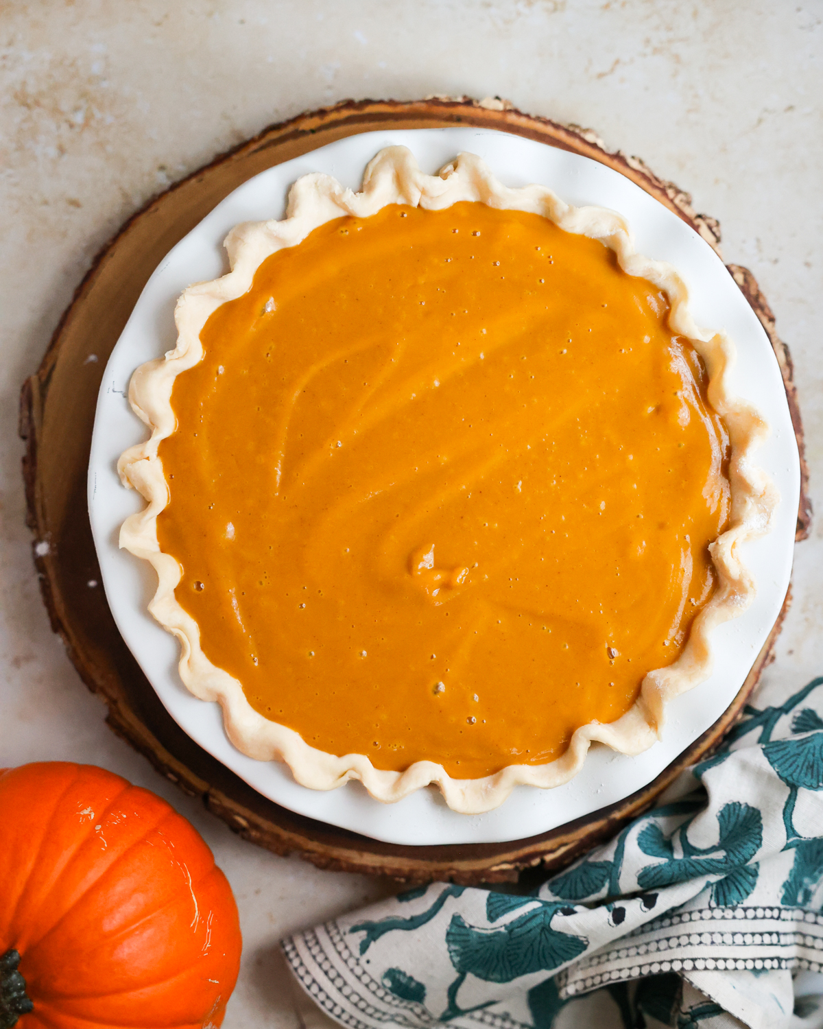 overhead pie with filling