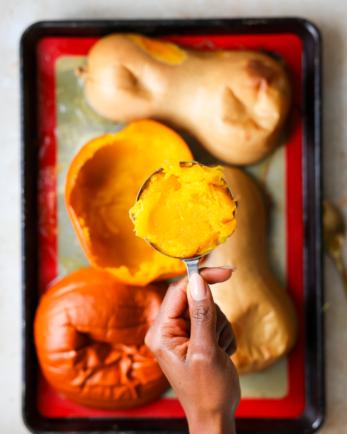 overhead pumpkin flesh