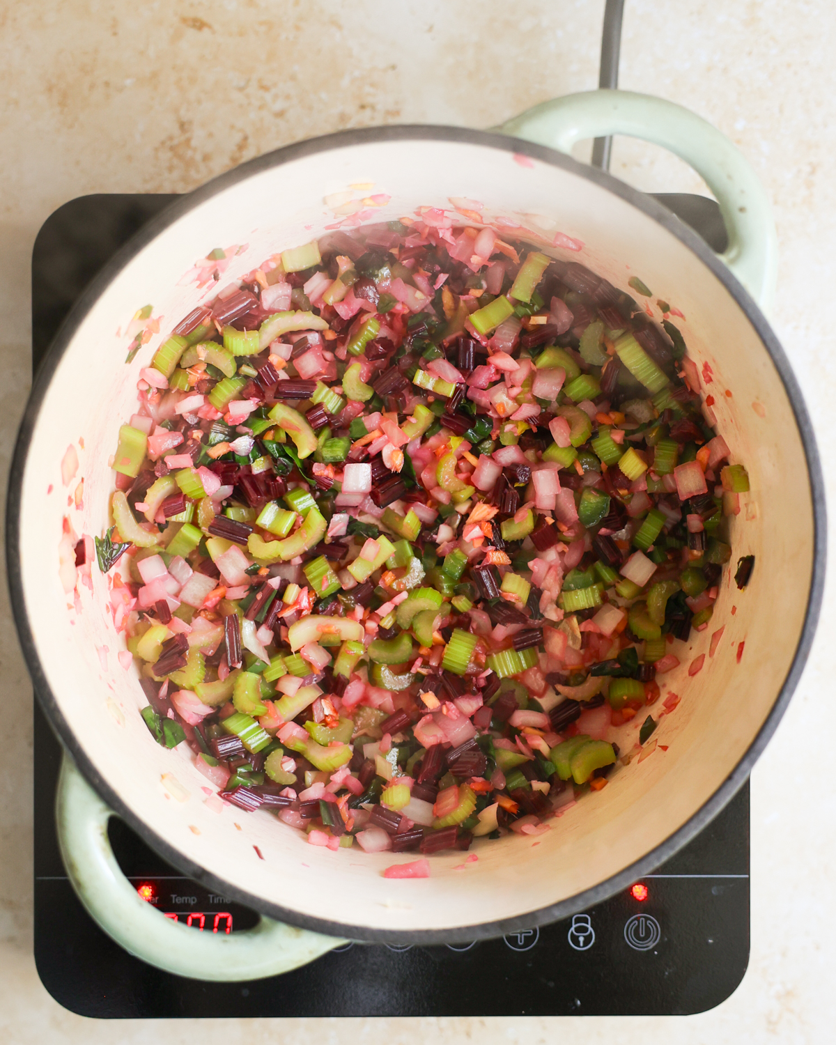 overhead onions sauteing