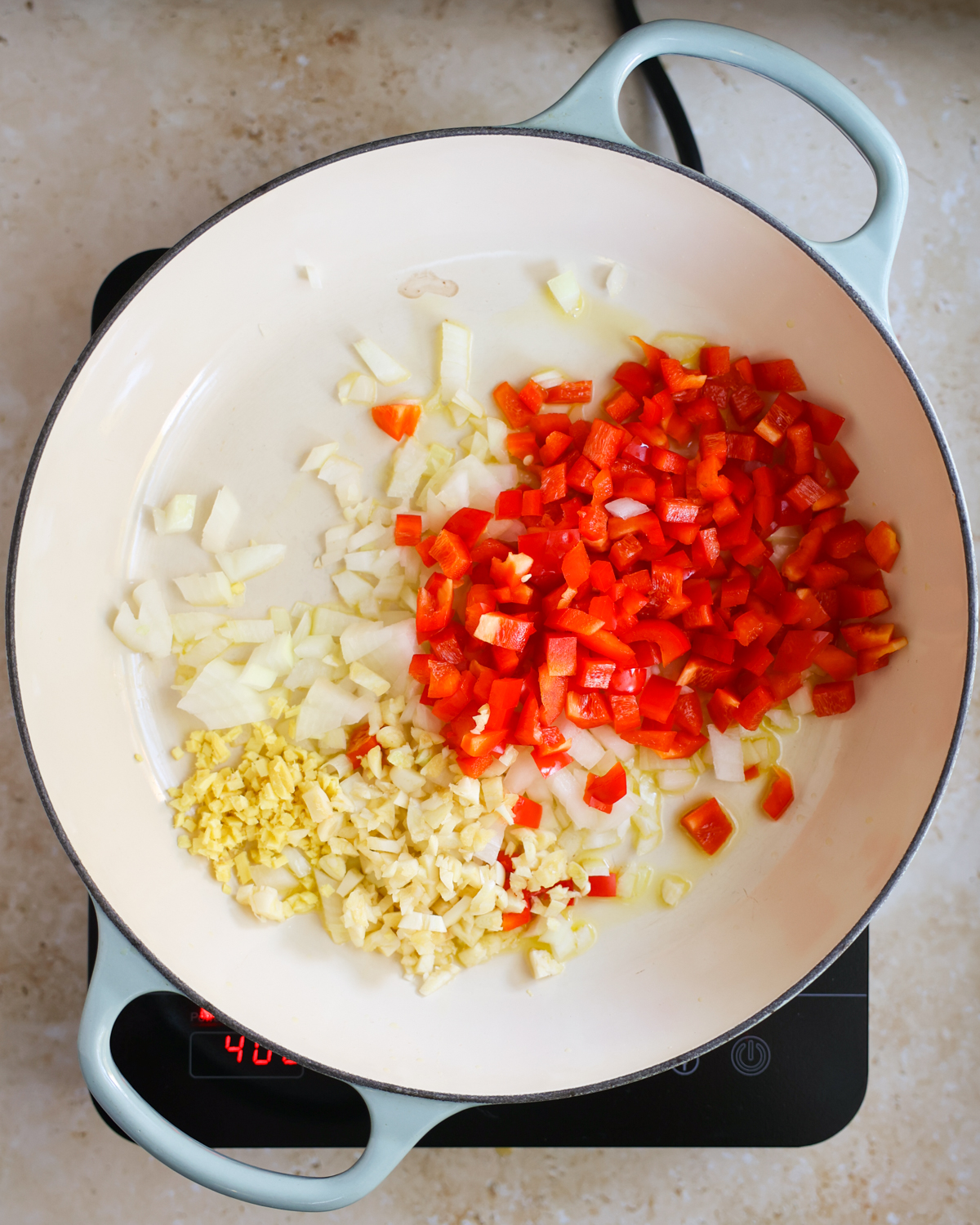 overhead aromatics in skillet