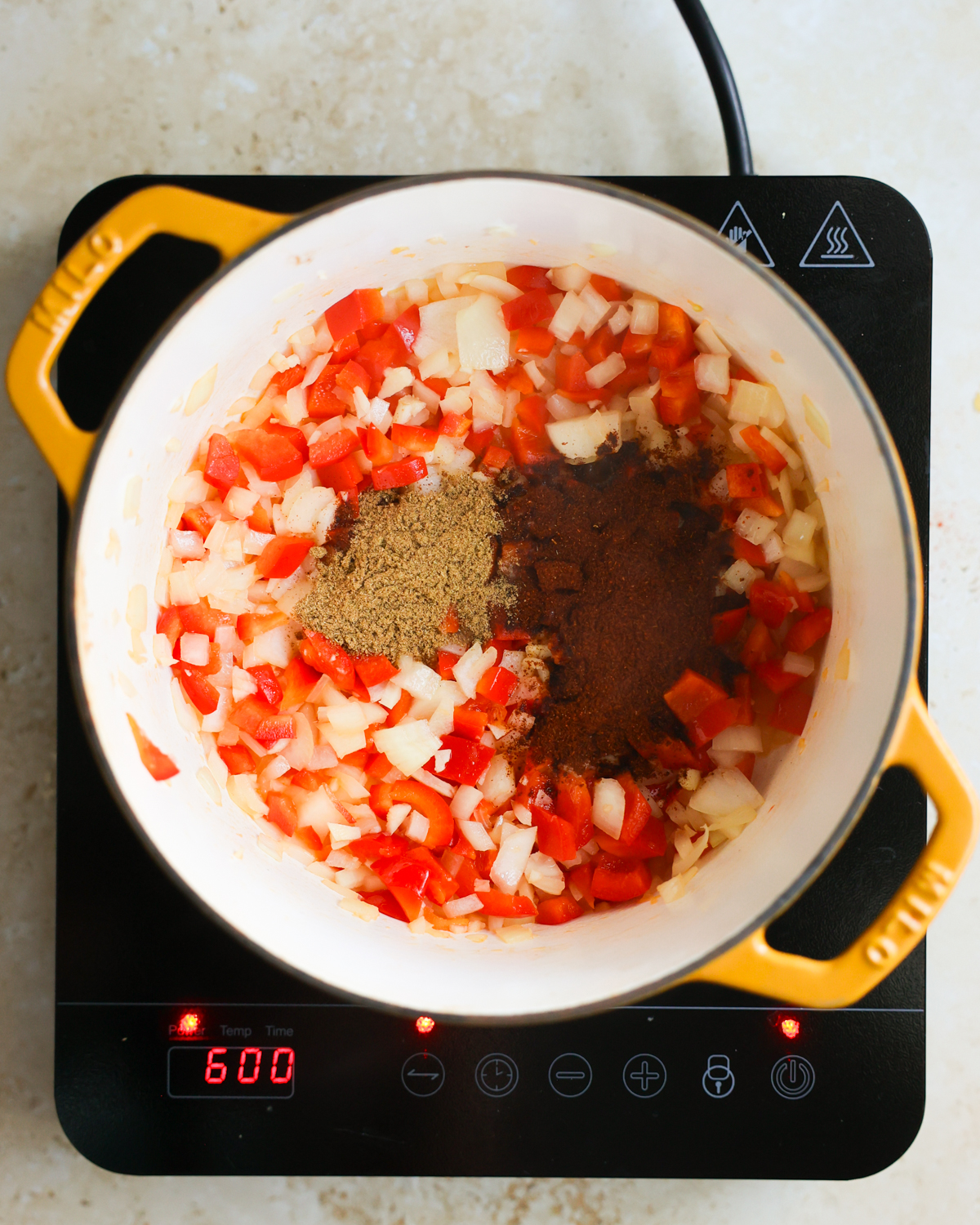 spices toasting in pot