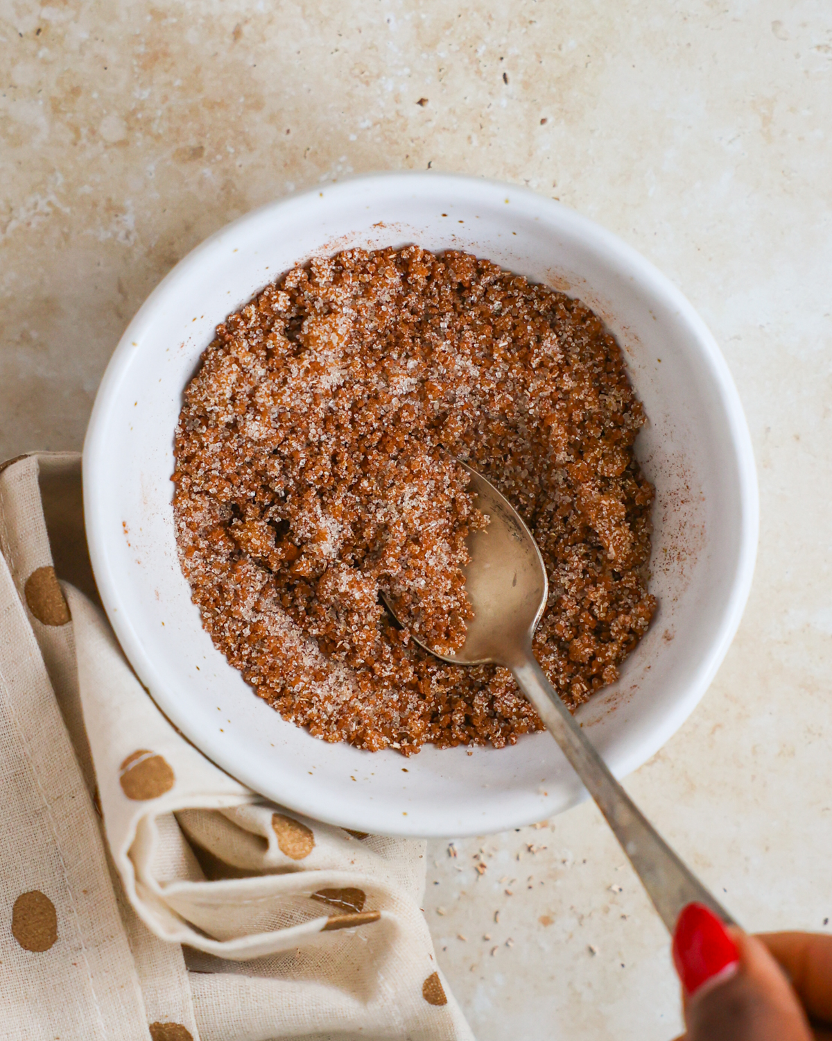 stirring sugar mixture