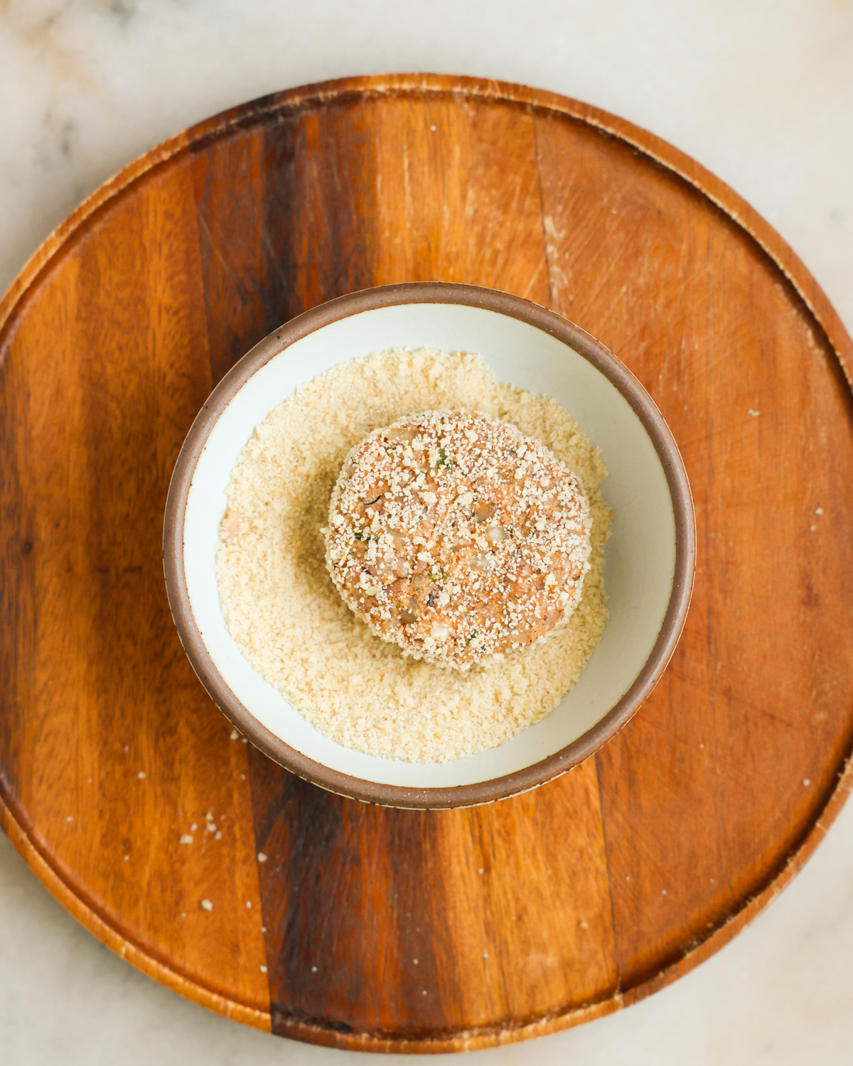 overhead fritter coated in panko