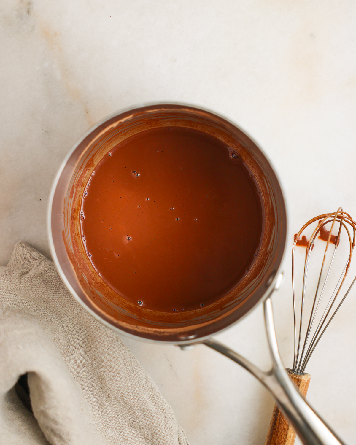 overhead cocoa slurry