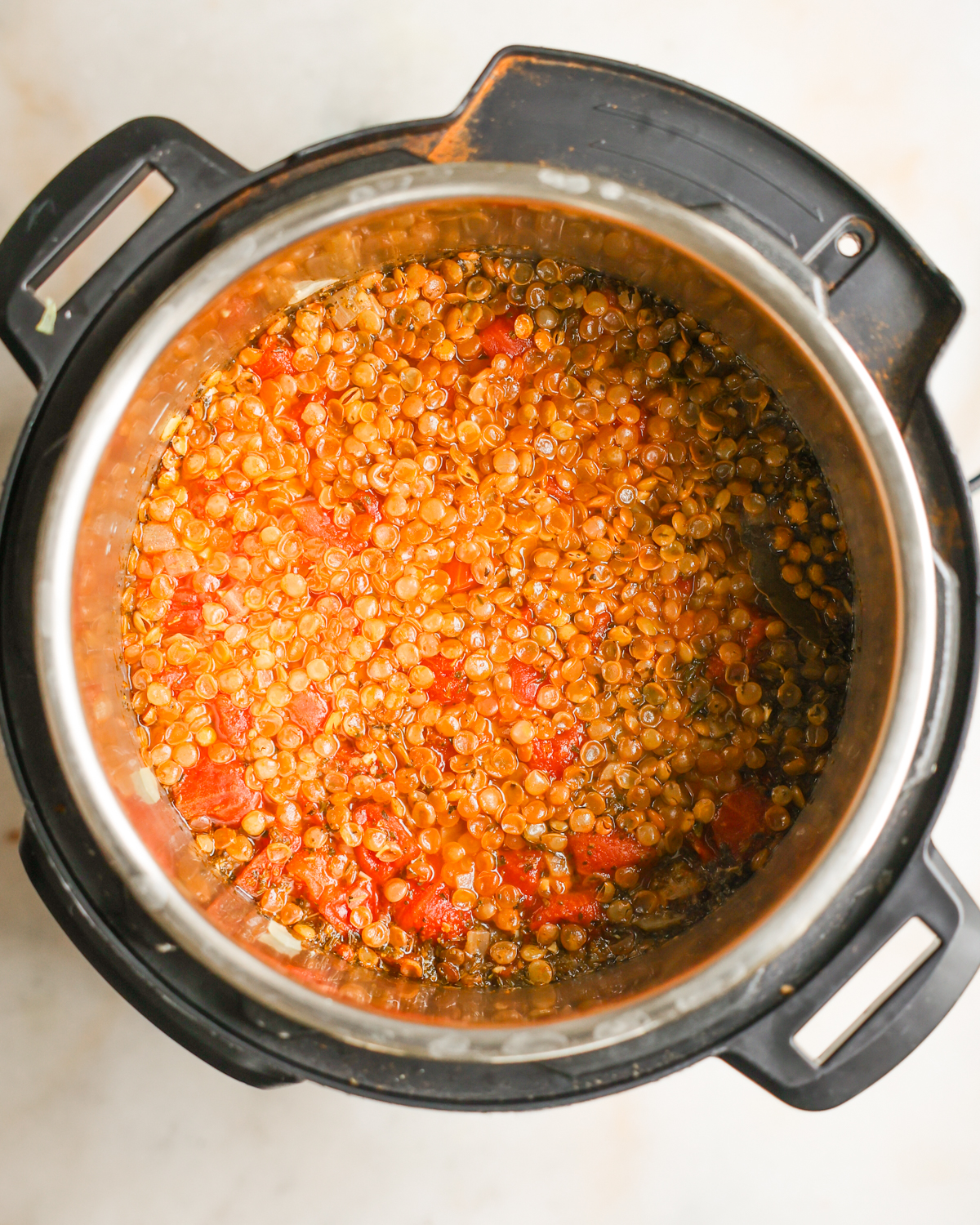 overhead soup right after pressure cooking
