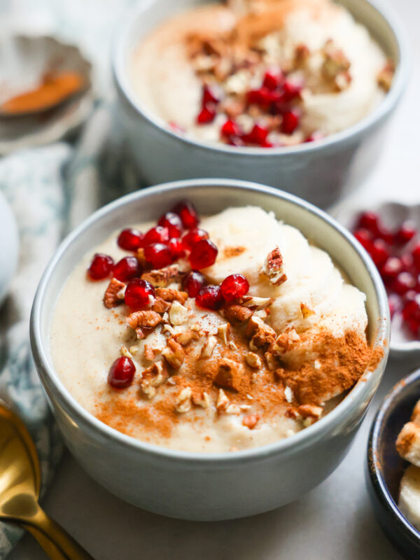 creamy quinoa porridge in bowls