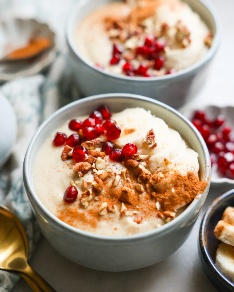 creamy quinoa porridge in bowls