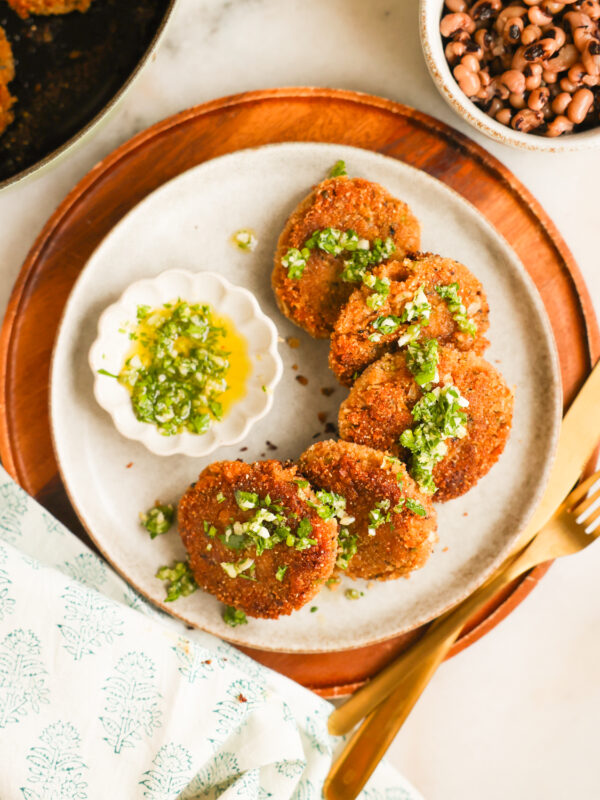 overhead fritters on plate