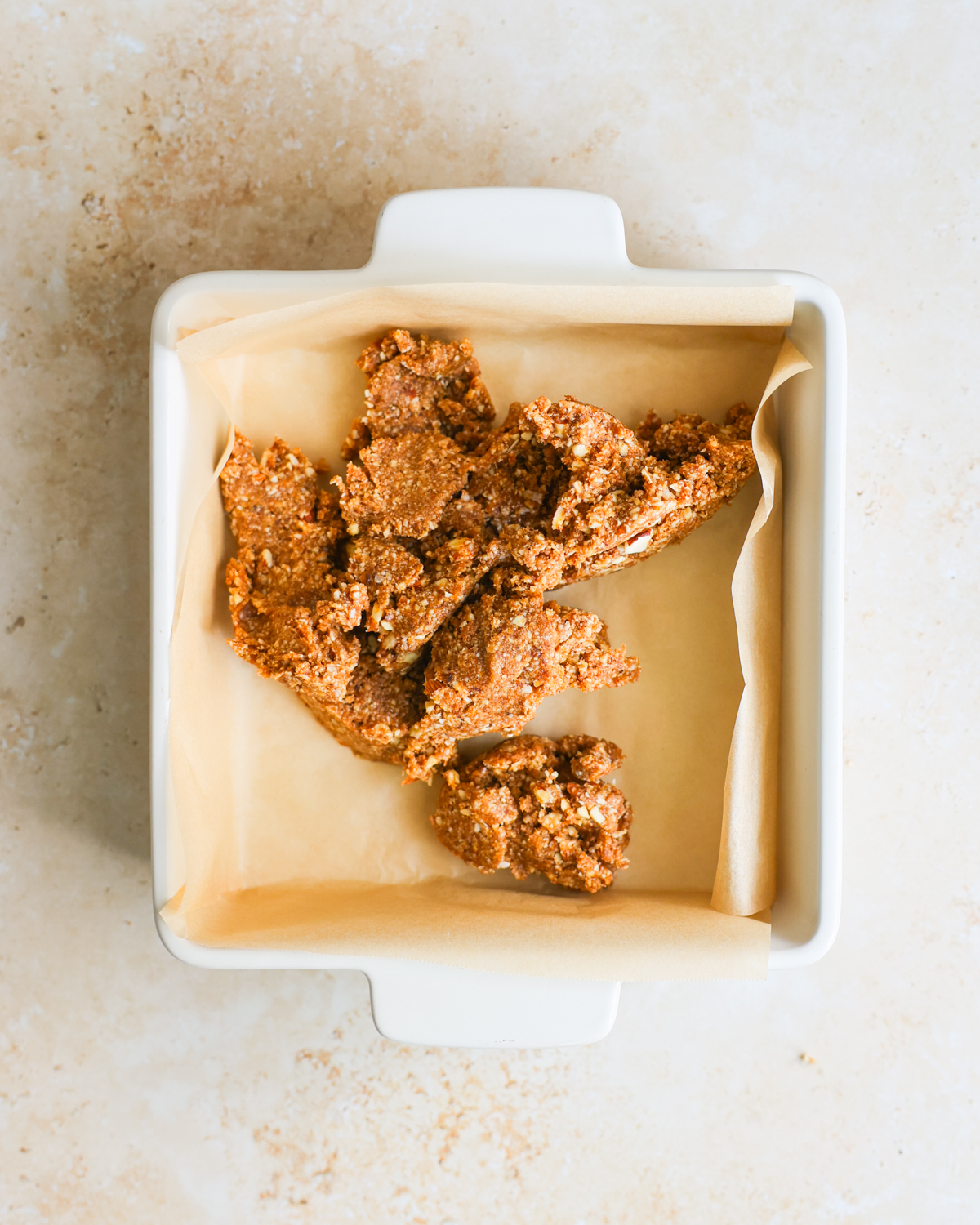 gingerbread crust in tray