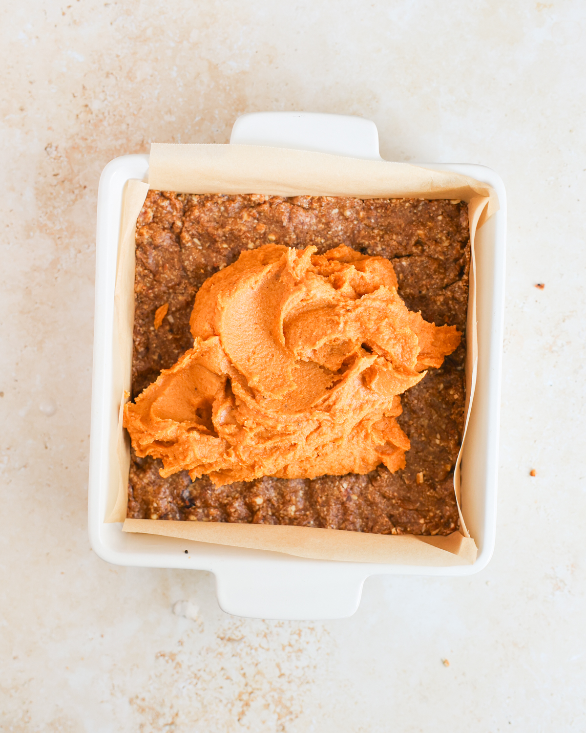 sweet potato filling in dish