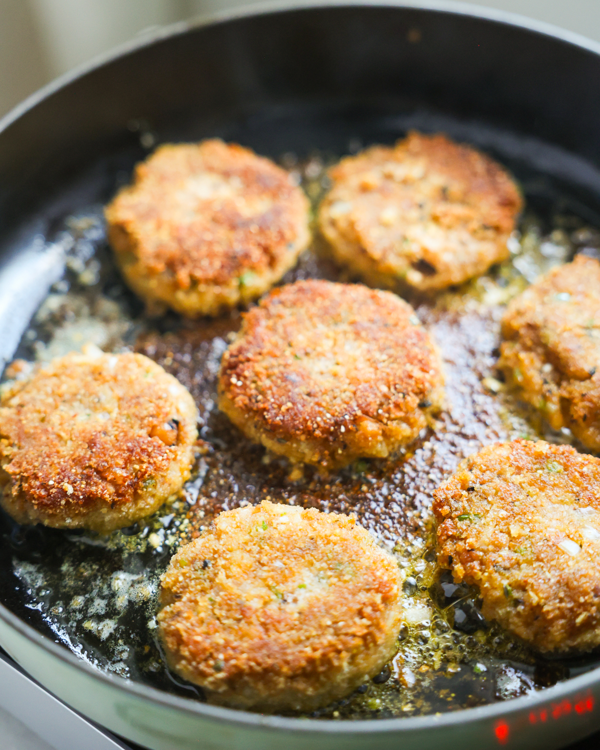 close up frying fritters