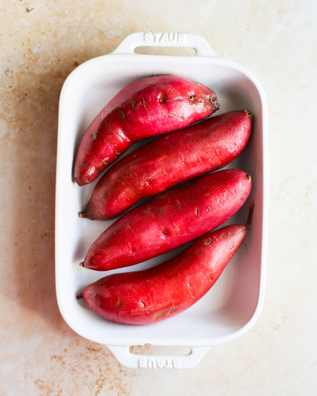 overhead raw potatoes