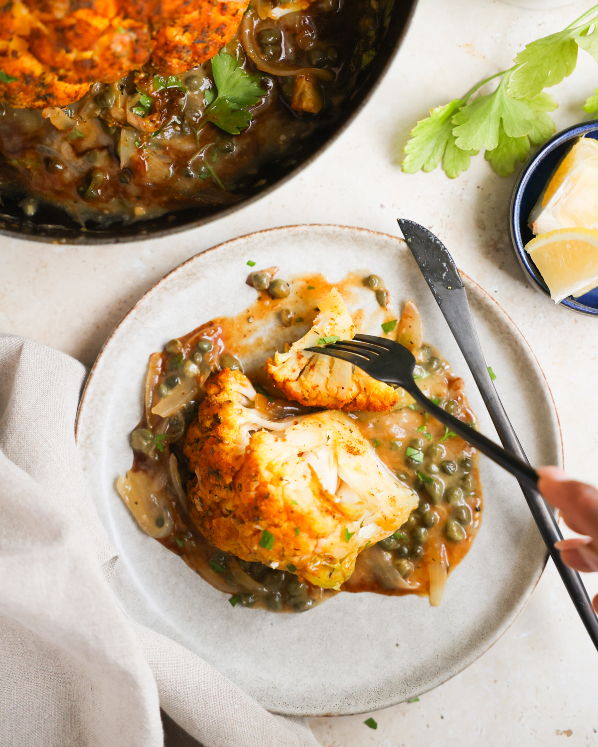 roasted cauliflower on plate