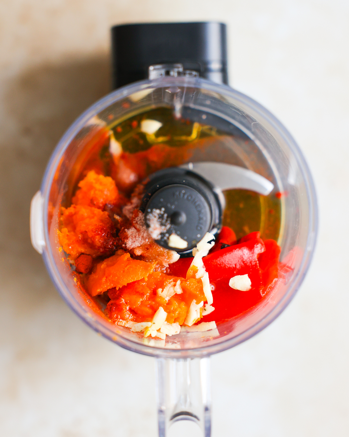 red pepper sauce overhead